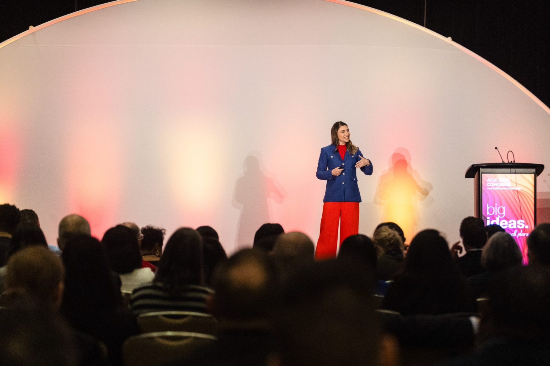 Katherine Meese speaking at the ACHE Congress on Healthcare Leadership